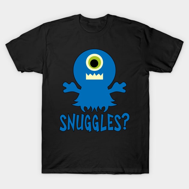 Snuggles with Cute Blue Monster T-Shirt by tropicalteesshop